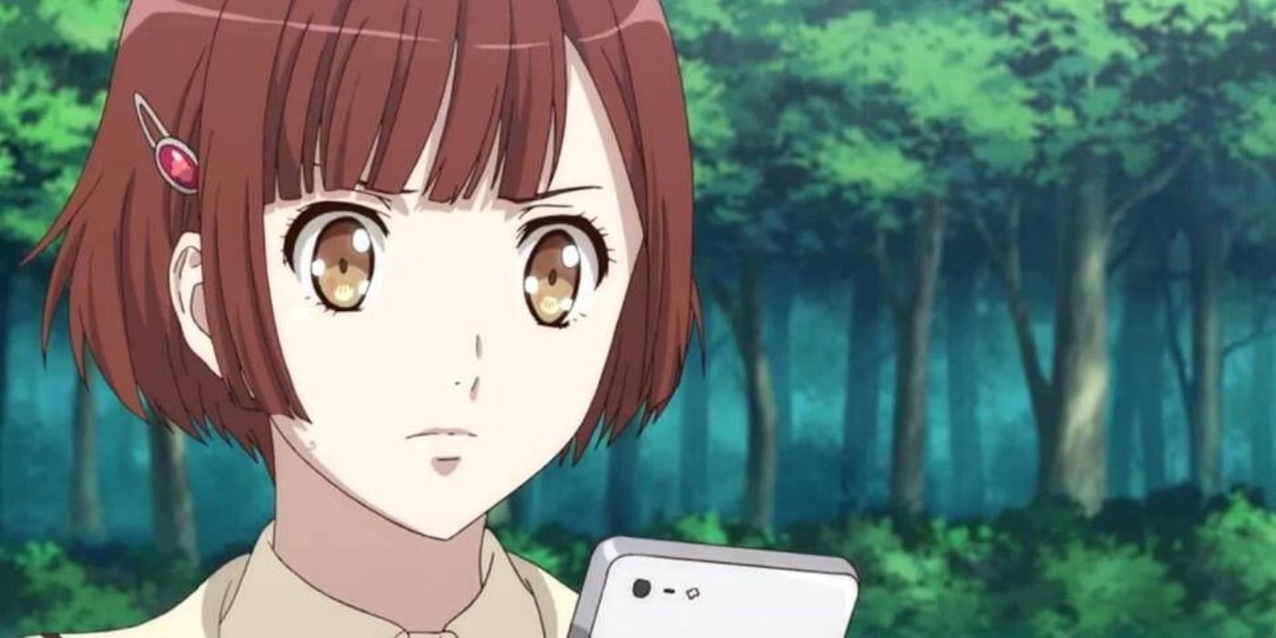 Ritsuka Tachibana texting in a forest in Dance with the Devils