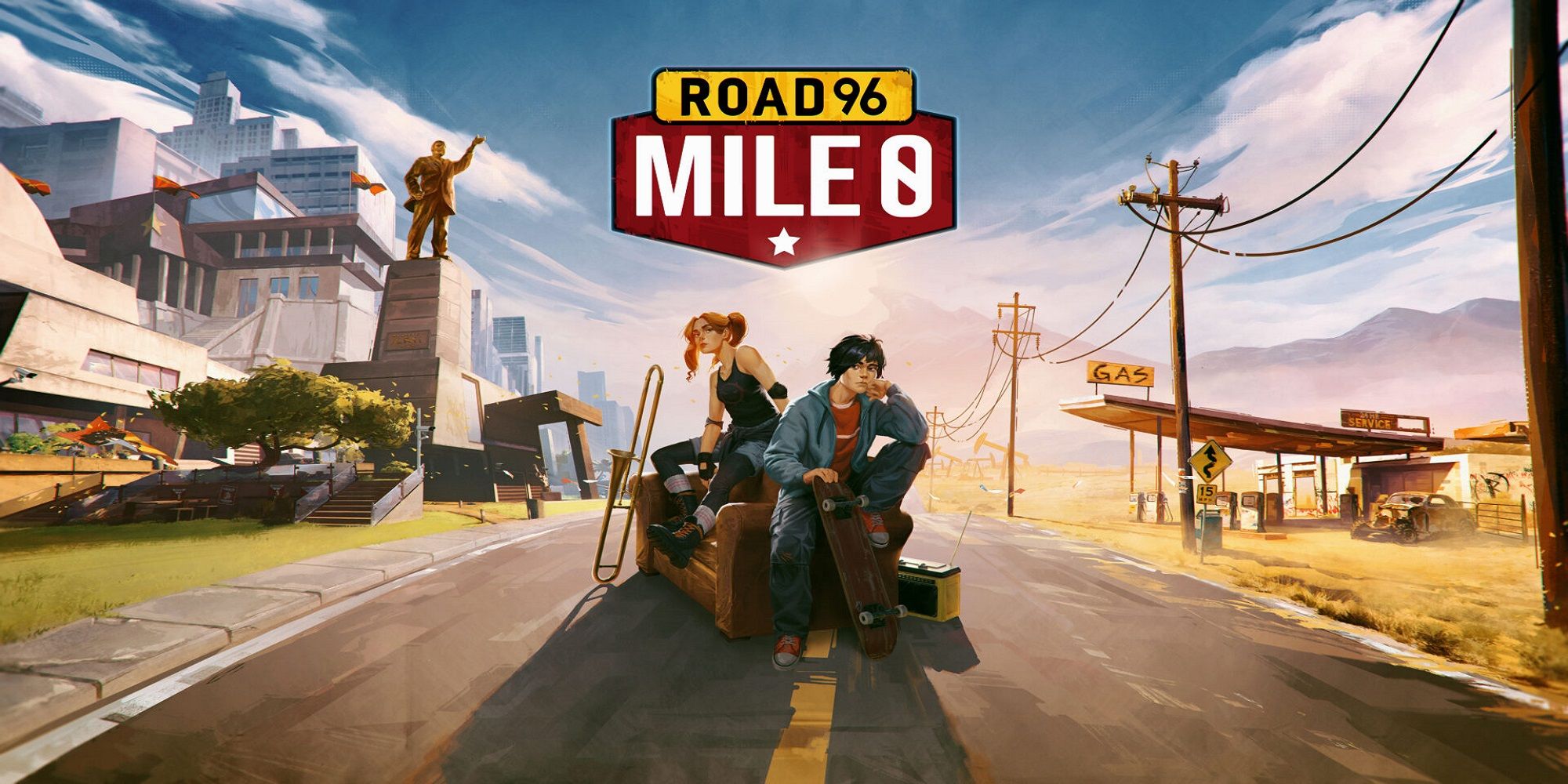 Os dois personagens principais de Road 96 Mile 0