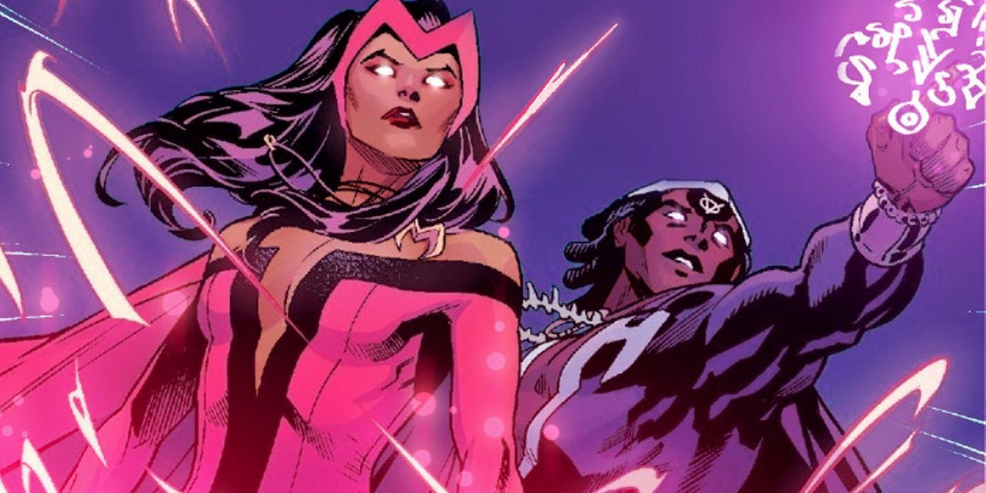 Scarlet Witch and Doctor Voodoo casting spells from Marvel Comics
