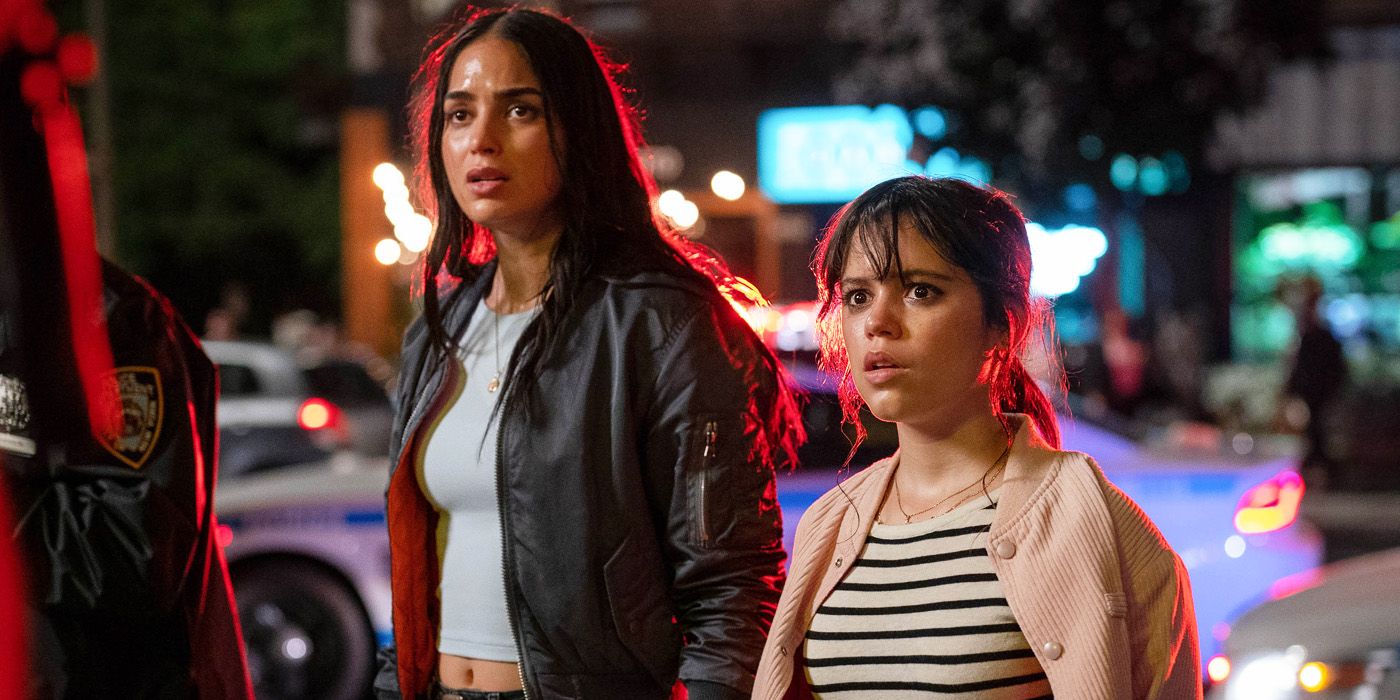 Melissa Barrera as Sam Carpenter and Jenna Ortega as Tara Carpenter in Scream VI.