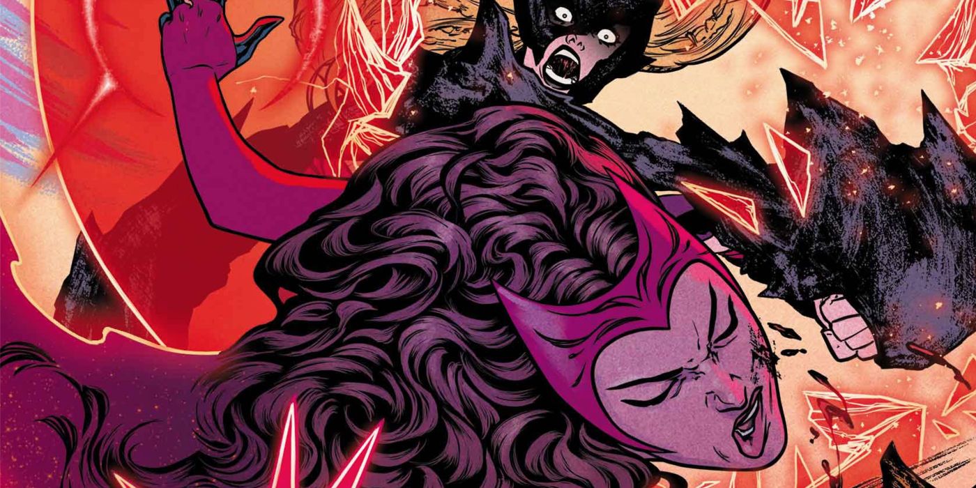 The Scarlet Witch and Scythia battle in SCARLET WITCH #5 - GoCollect