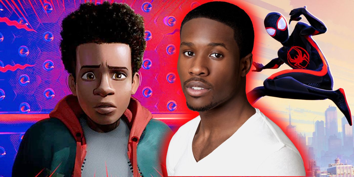 Shameik Moore and Miles Morales from Spider-Man: Into the Spider-Verse