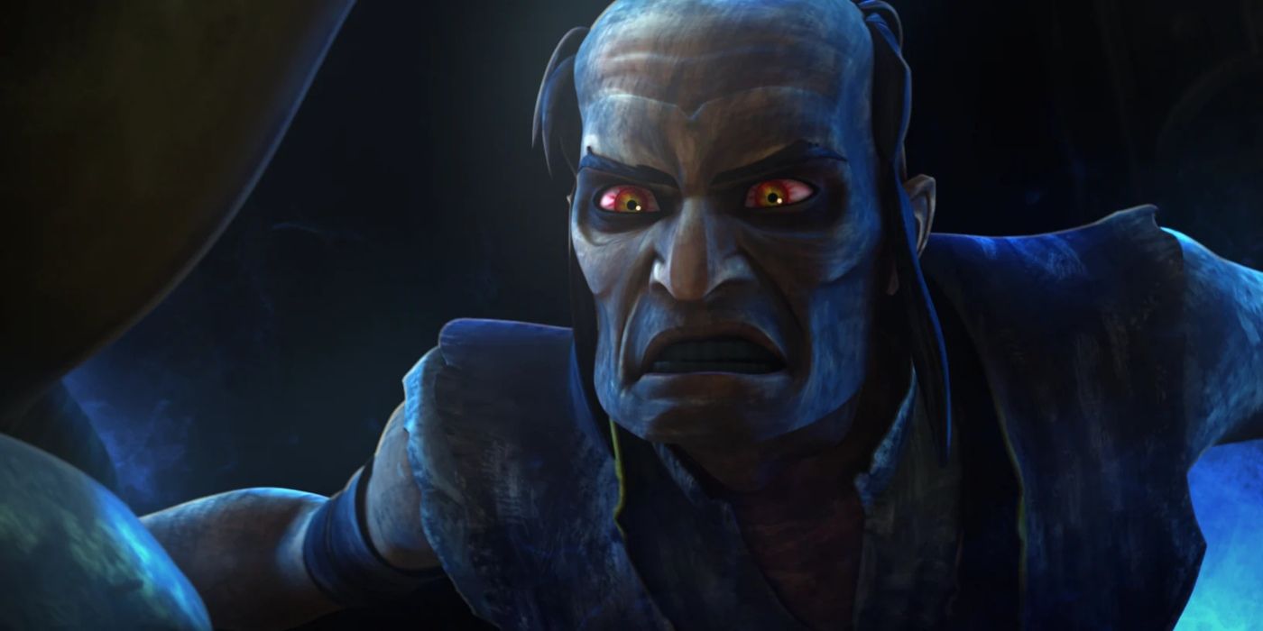 Sifo-Dyas scowls in Star Wars: The Clone Wars