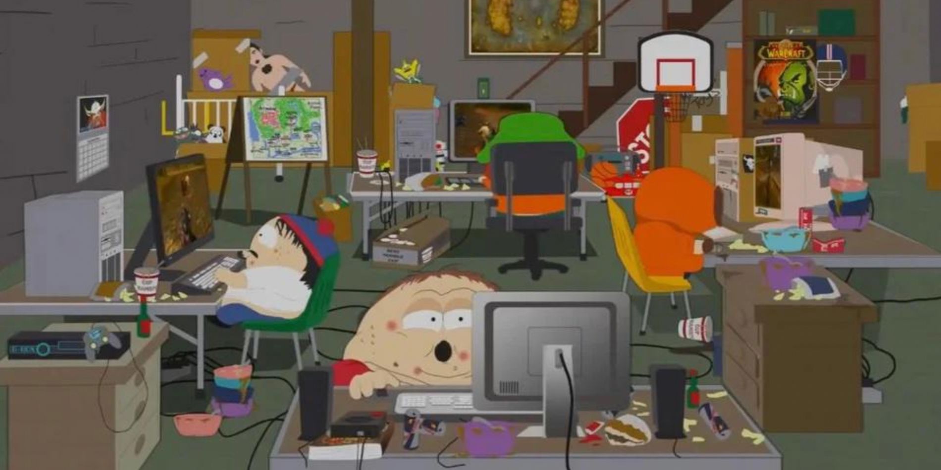 The boys' gaming den in South Park episode, "Make Love, Not Warcraft"