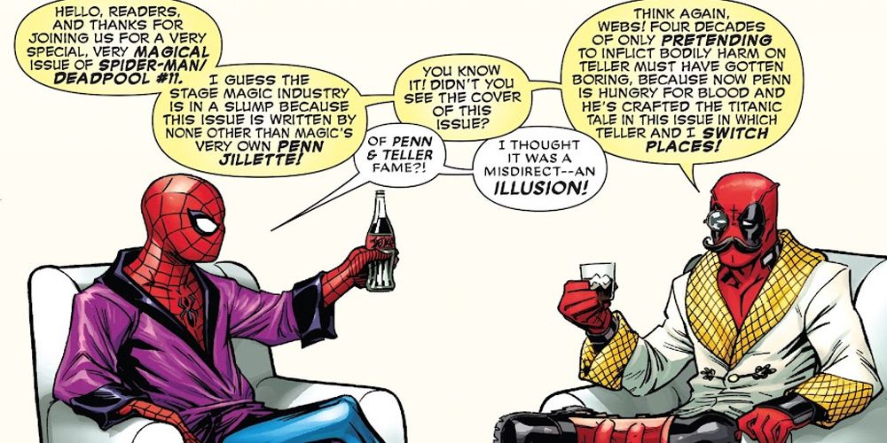 Spider-Man and Deadpool greet the reader in Spider-Man/Deadpool #11