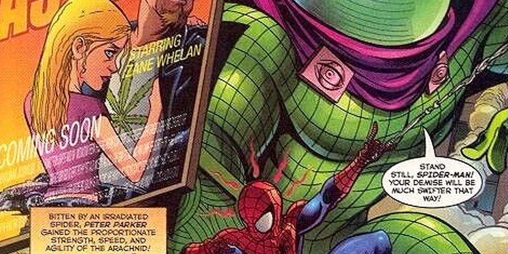 Spider-Man evades Mysterio's attack in Fast Lane