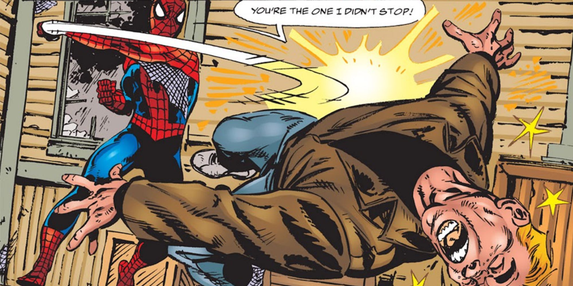 Spider-Man attacking Uncle Ben's killer in Spider-Man Chapter One