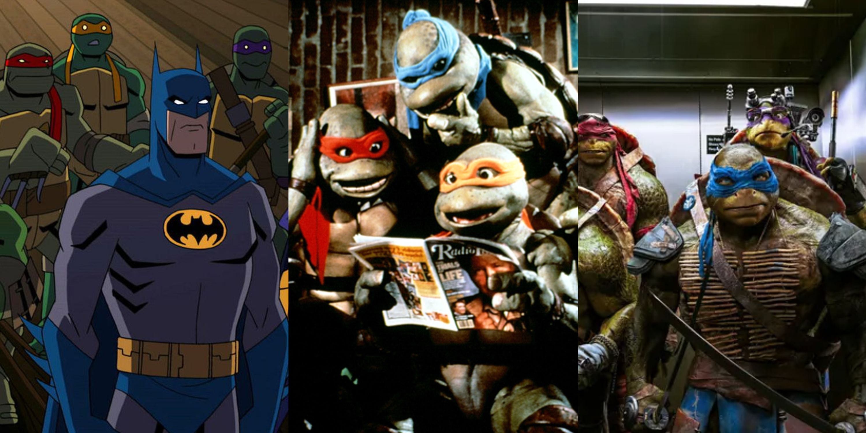 Split image of Teenage Mutant Ninja Turtle movies