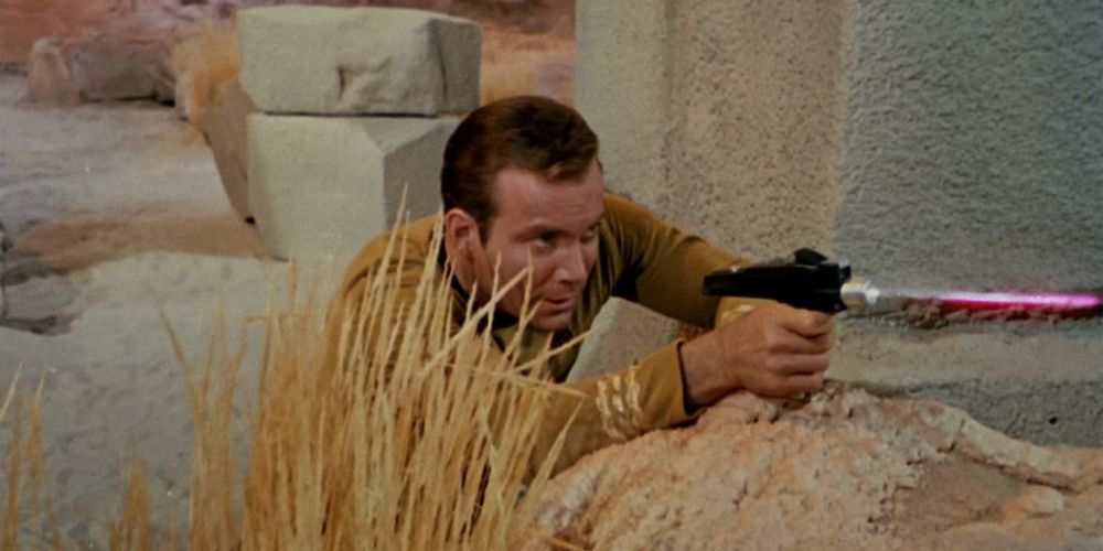 A character fires a phaser in Star Trek (TV)