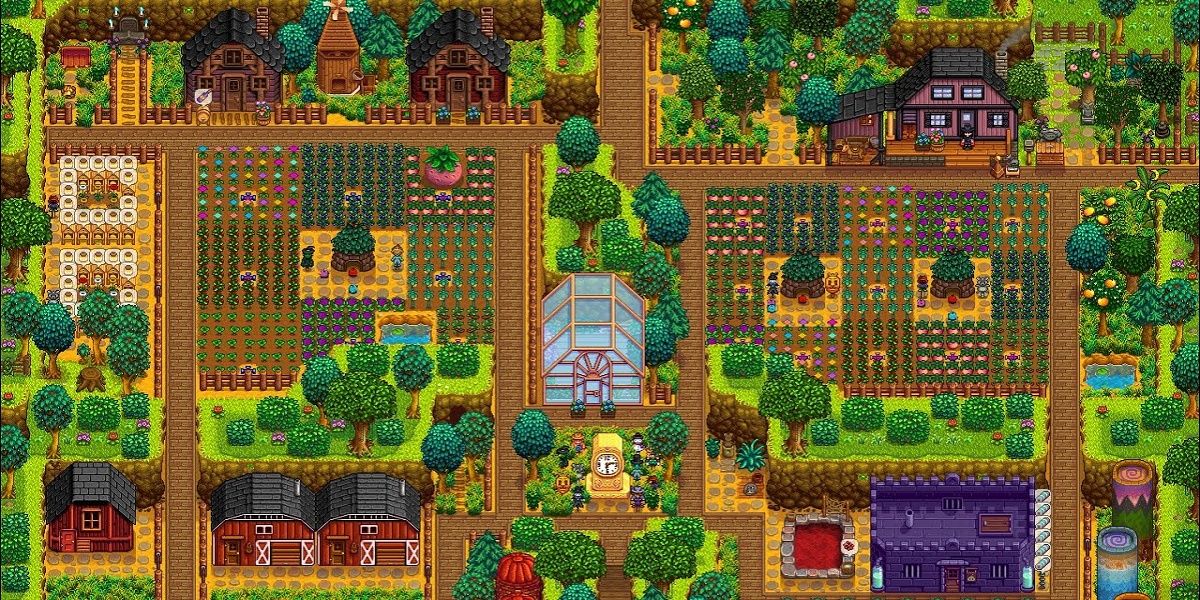 Stardew Valley - layout de fazenda de quatro cantos