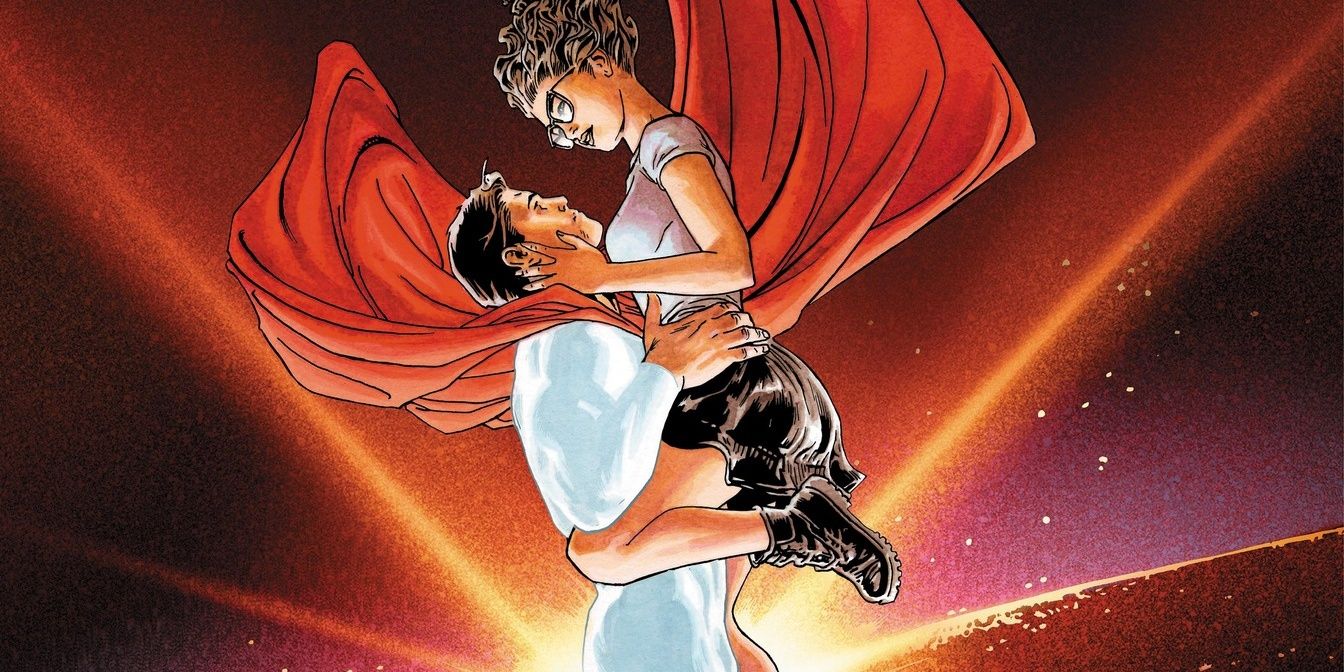 Superman Lost Quesada Cover Clark hugging Lois Lane in space