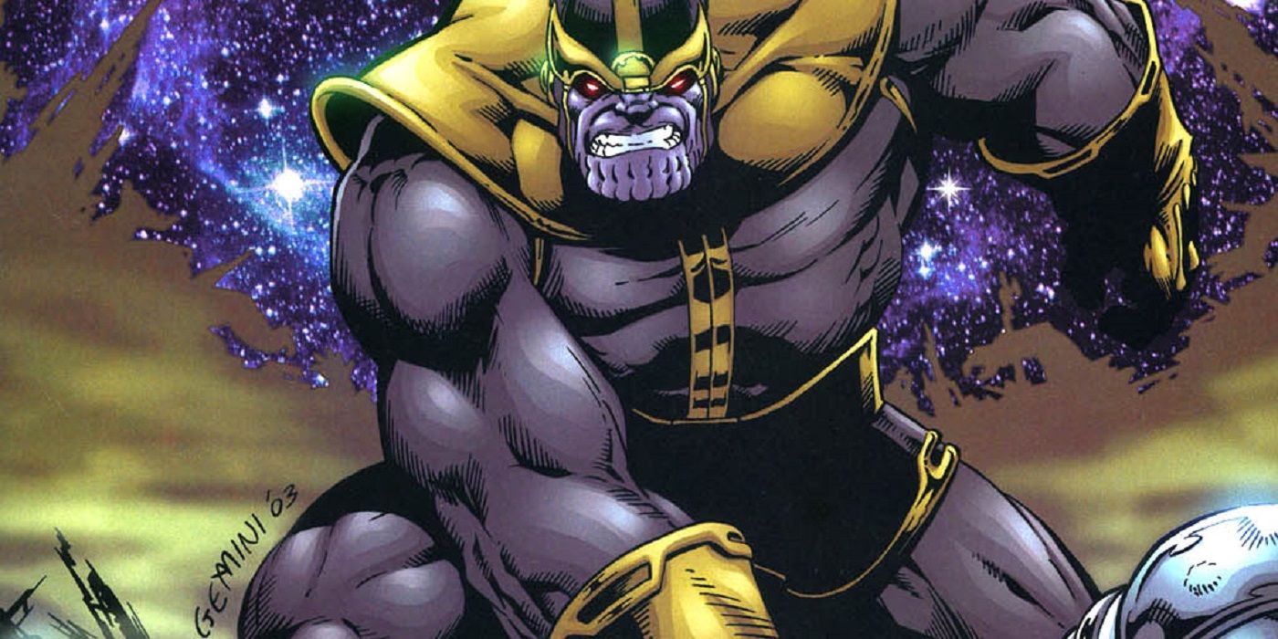 Thanos wields his cosmic power in Marvel Comics.