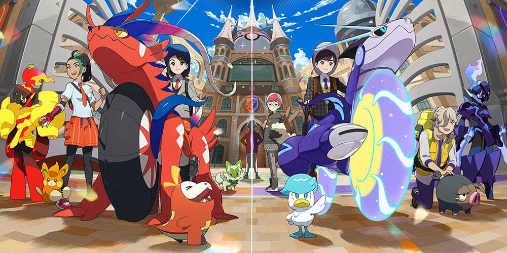 The trainers and their Pokémon in Pokémon Scarlet and Violet.