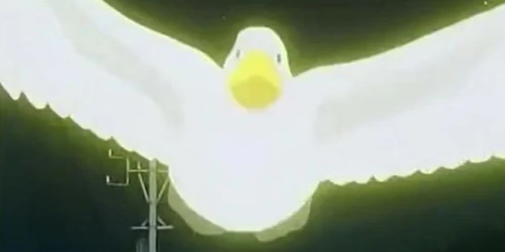 The goose flews towards Chris in Garzey's Wing