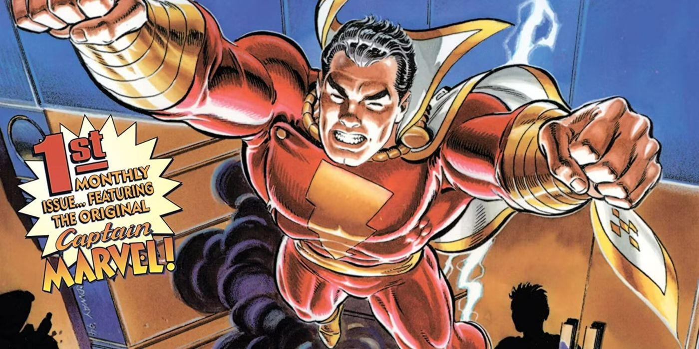 Captain Marvel flies in The Power of Shazam