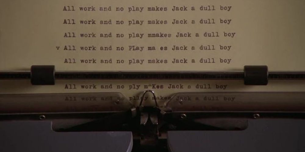 Jack's manuscript as seen in The Shining (1980)