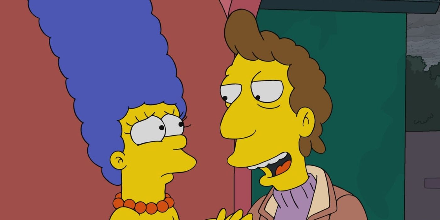 The Simpsons' Marge looks uncomfortable as Jacques speaks to her