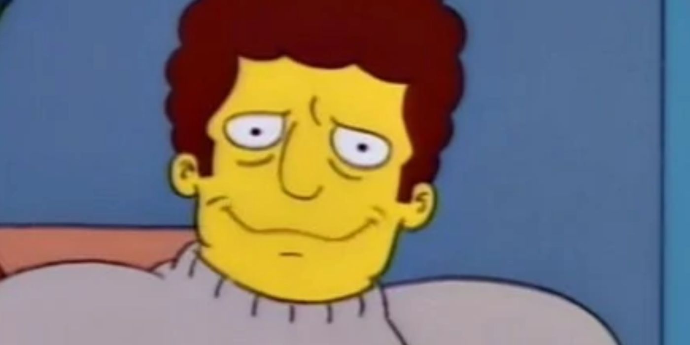 The Simpsons' self-help guru Brad Goodman, voiced by Albert Brooks, in a grey turtleneck