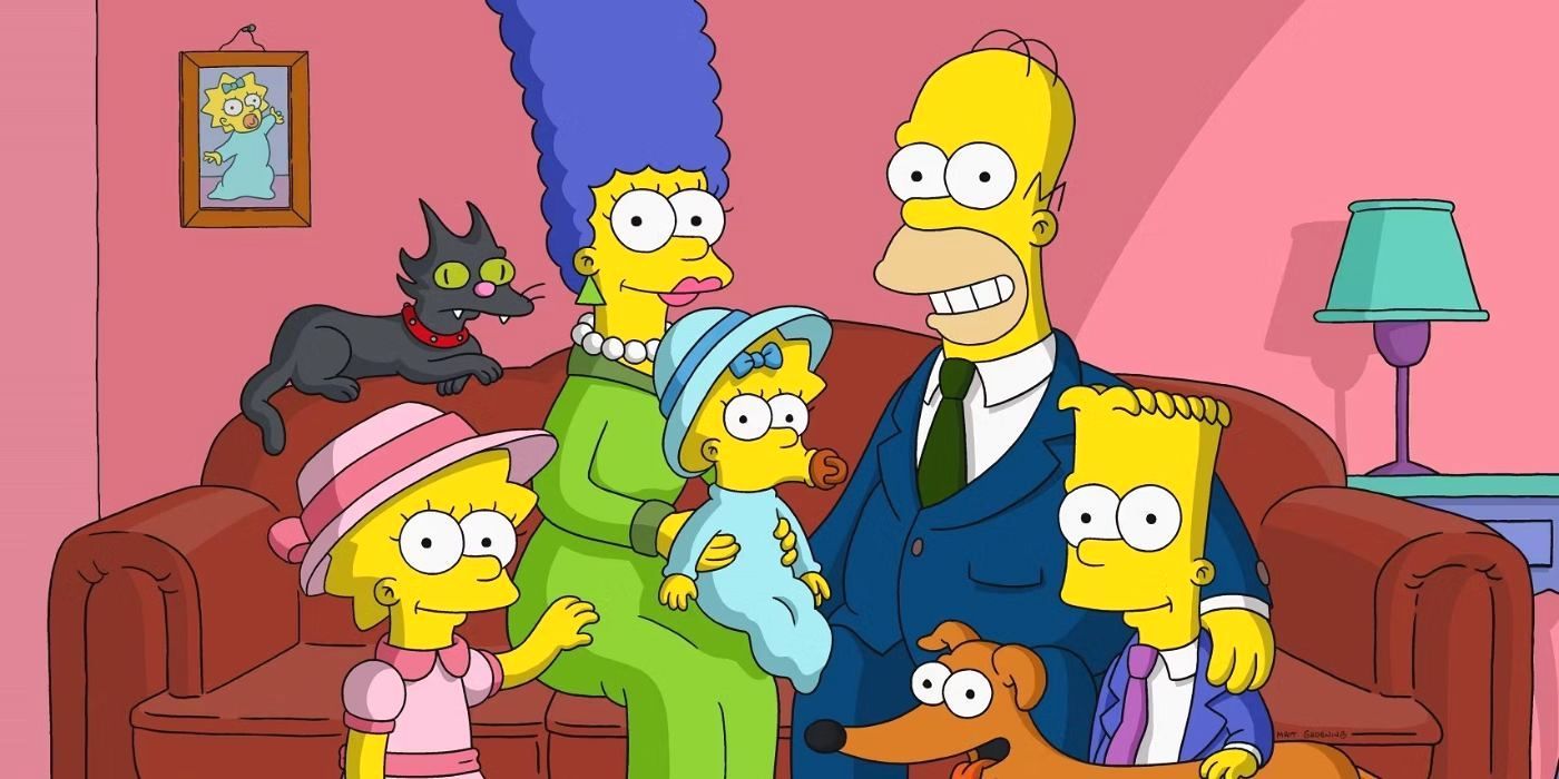 La famille Simpson habillée pour l'église