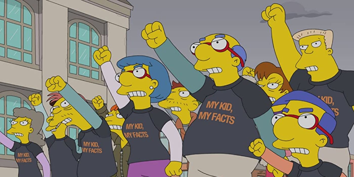 Os Simpsons Kirk Van Houten e família protestam publicamente 