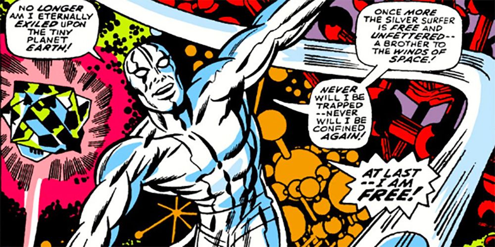 The Silver Surfer travels the Microverse in Marvel Comics