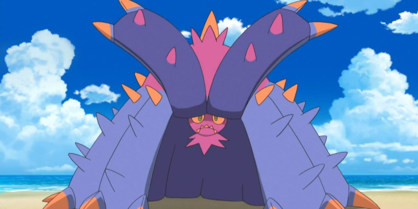 Toxapex no anime Pokémon.