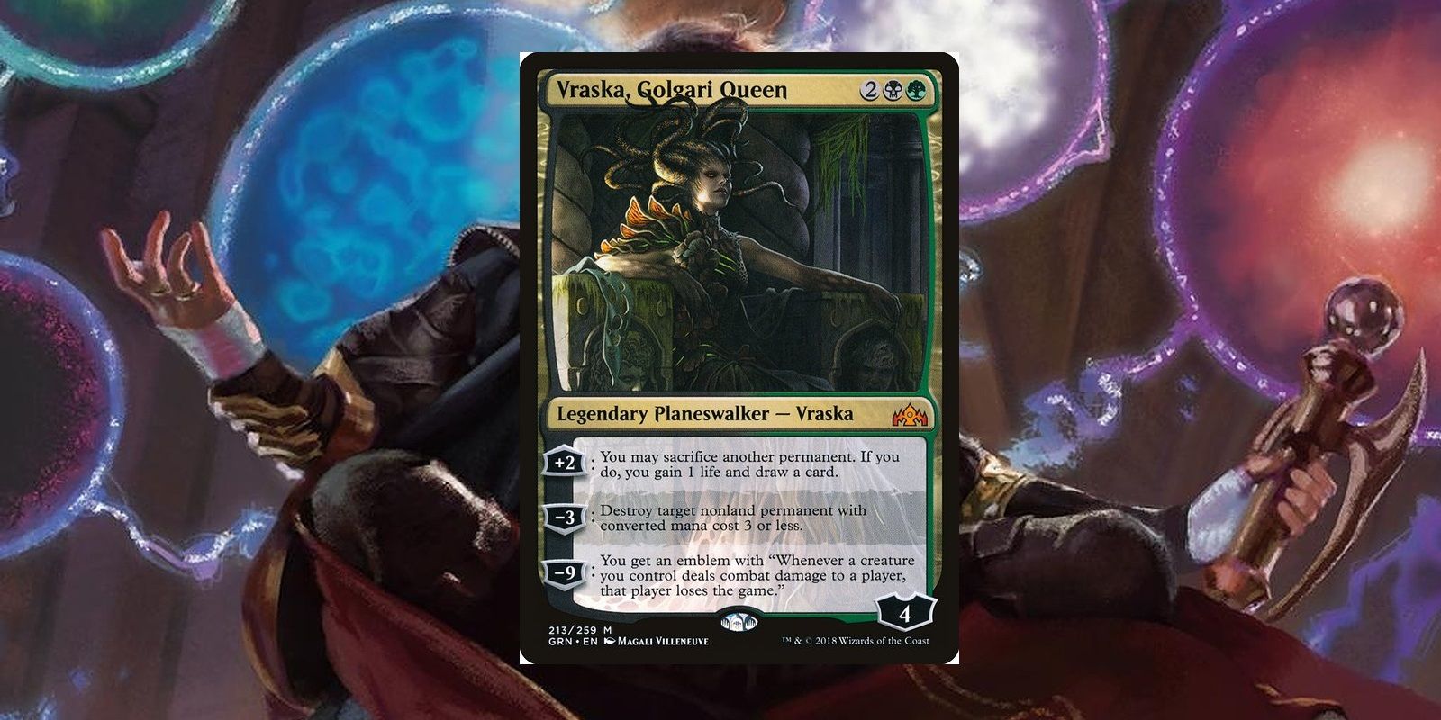 Vraska, carta Golgari Rainha MTG.