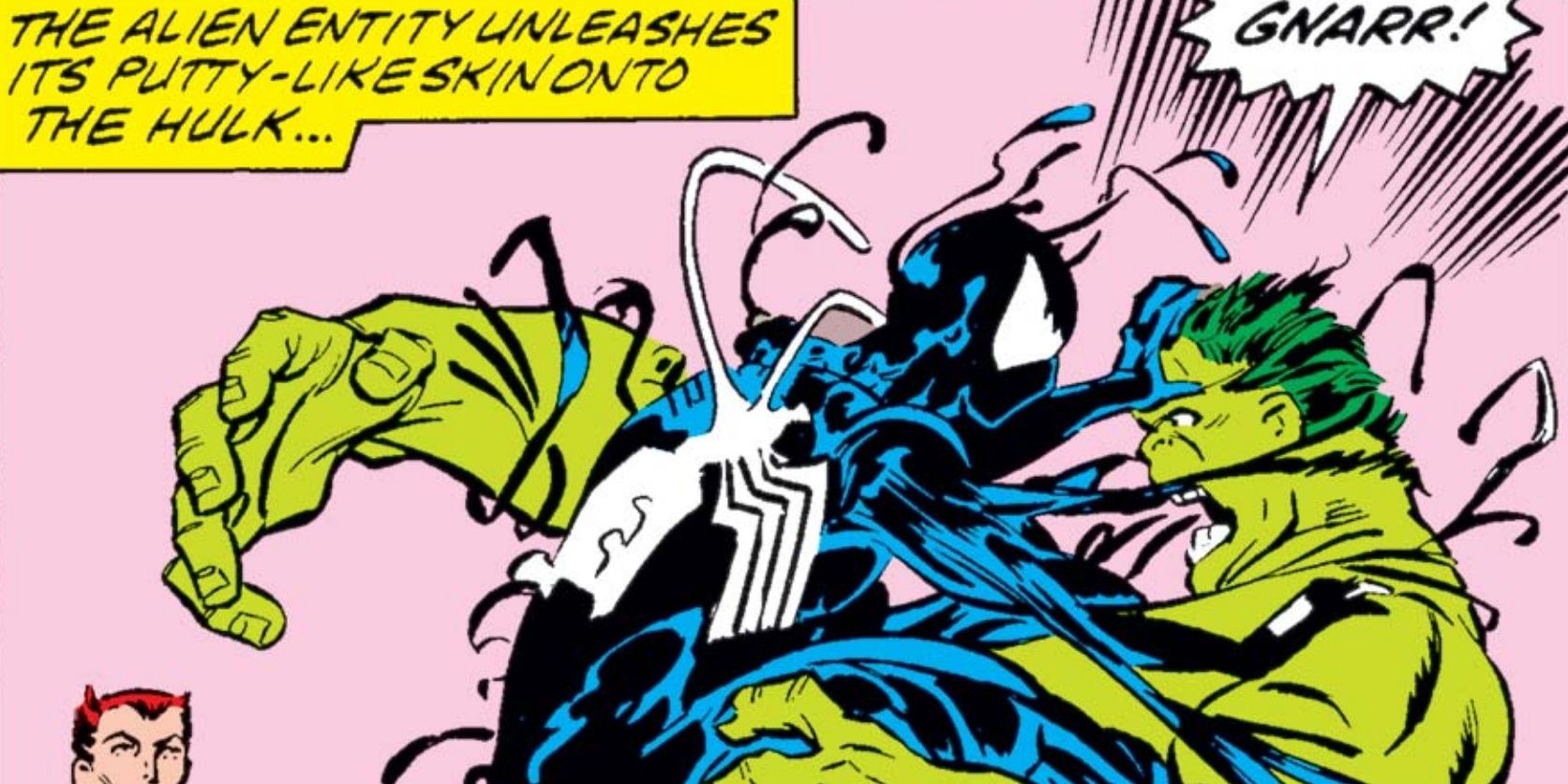 Spider-Man with symbiote attacks the Hulk