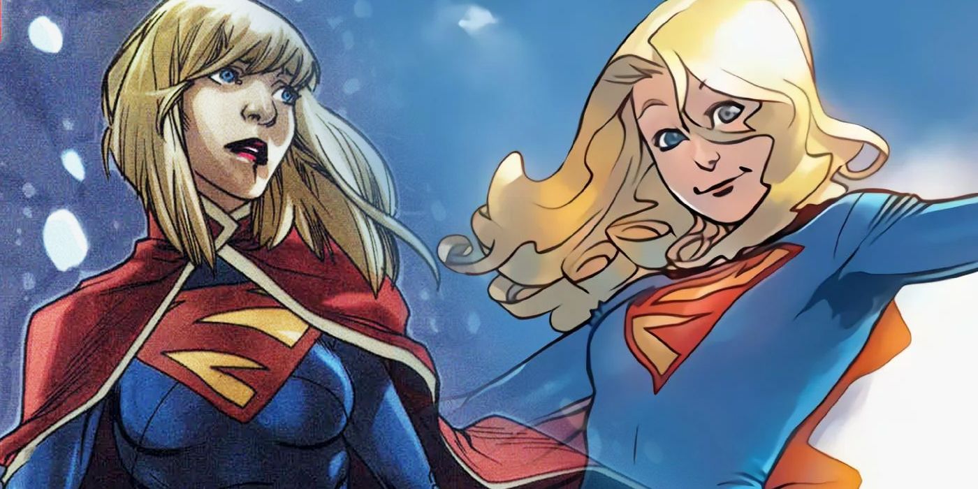 Split image of the New 52 and DC Rebirth versions of Supergirl from DC Comics