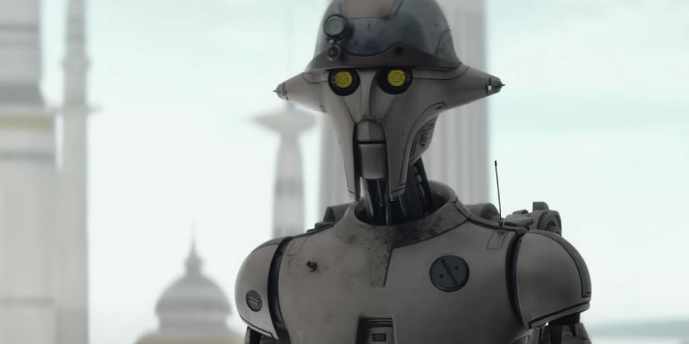 The droid Huyang, voiced by David Tennant, in Ahsoka.