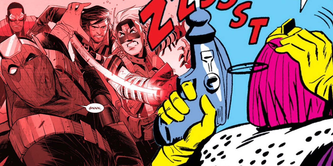 Split Image of Baron Zemo getting punched by the Natural and his father holding his head in humiliation