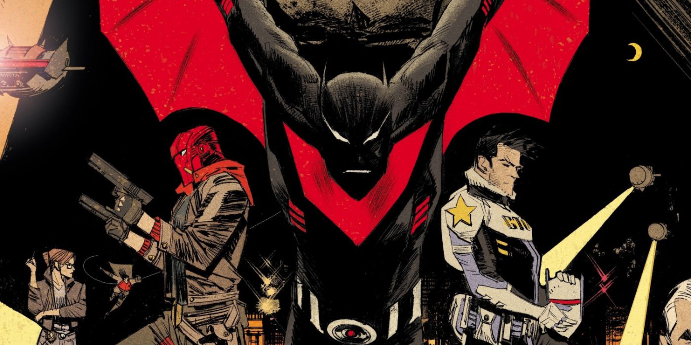 Terry as Batman with Red Hood and Nightwing on either side of him.