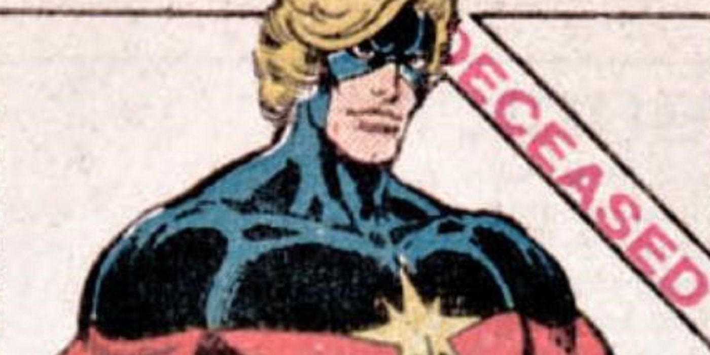 Captain Marvel from the Official Handbook of the Marvel Universe's Book of the Dead