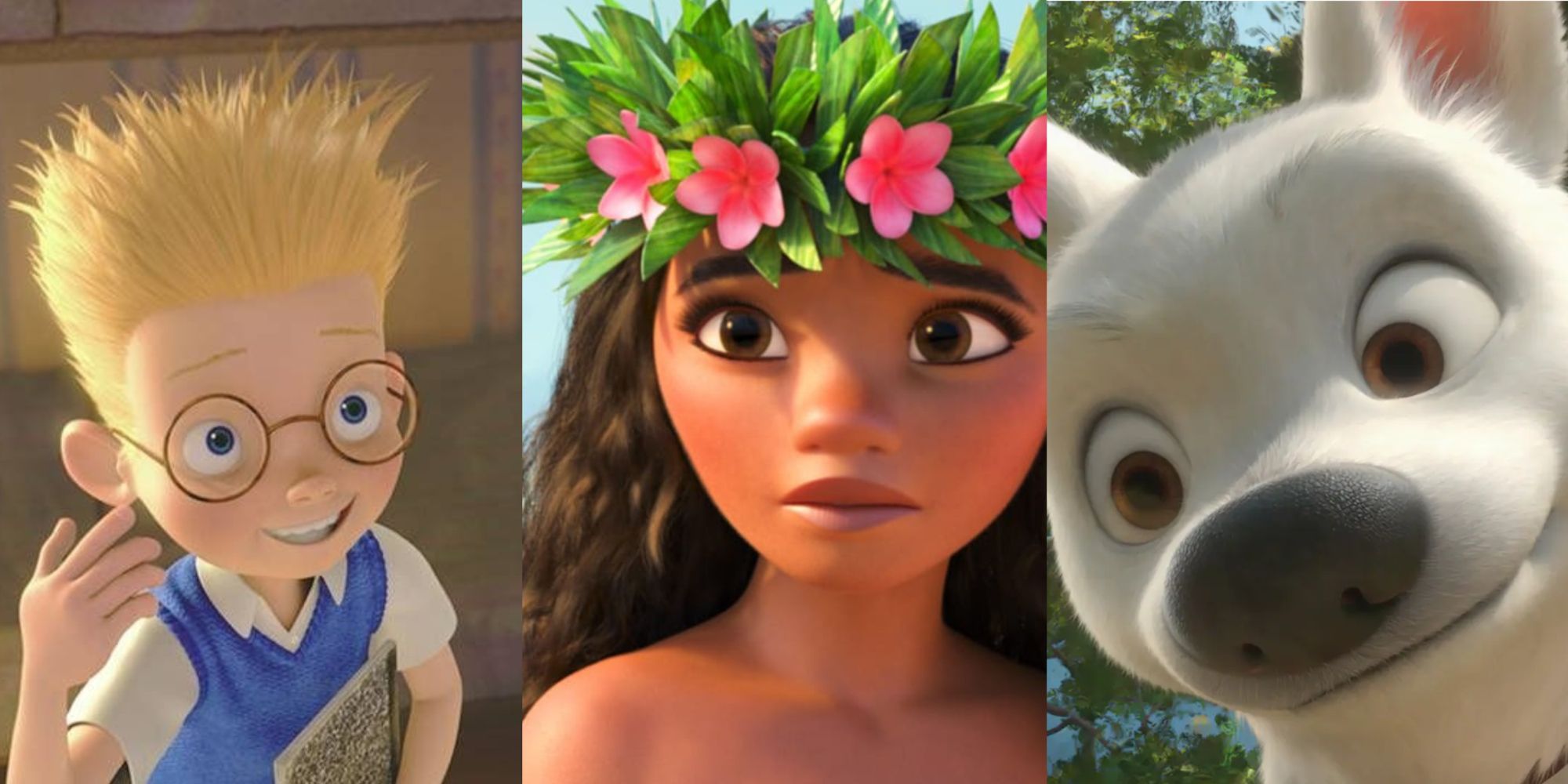 Split Image Lewis from Meet The Robinsons, Moana, And Bolt