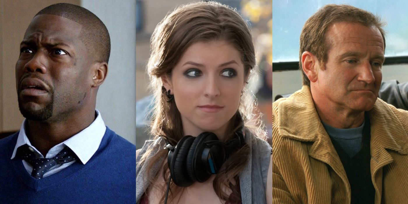 Split image of Kevin Hart, Anna Kendrick and Robin Williams