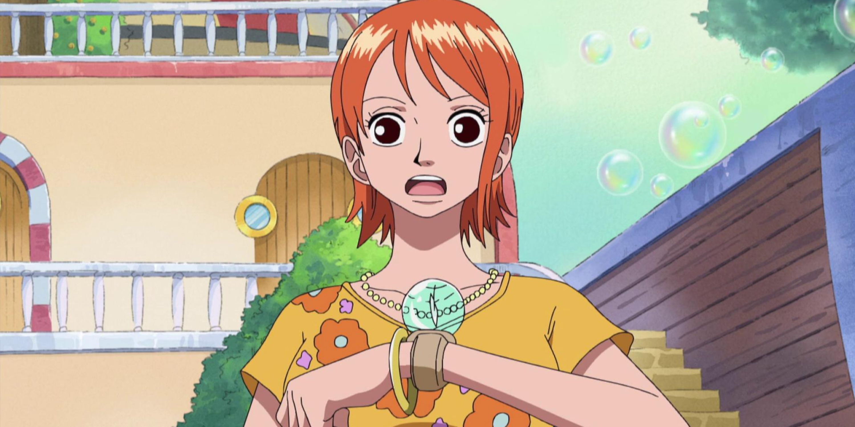 Nami consults her Log Pose during One Piece's Sabaody arc.