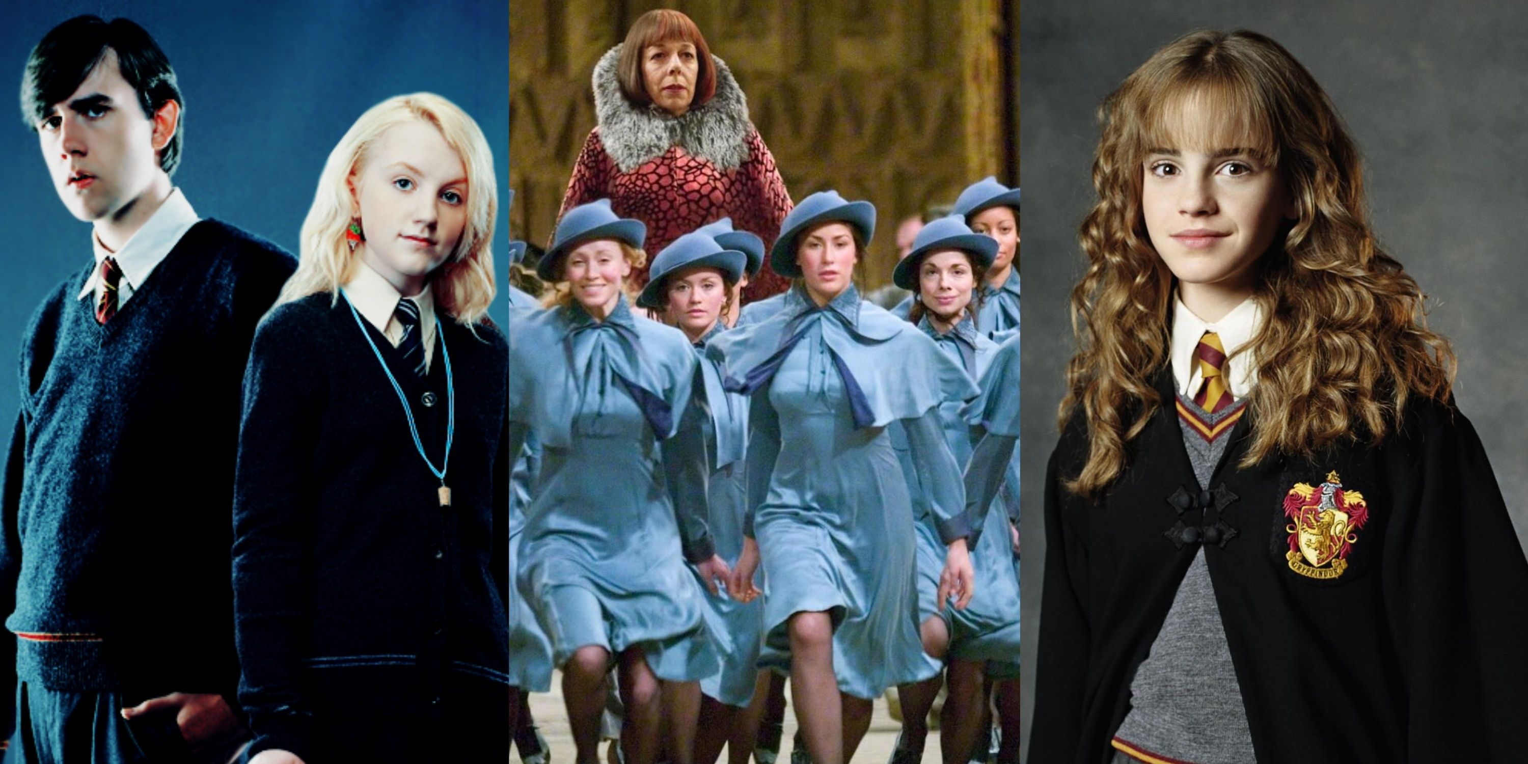 Neville, Luna, the Beauxbatons girls, and Hermione from Harry Potter