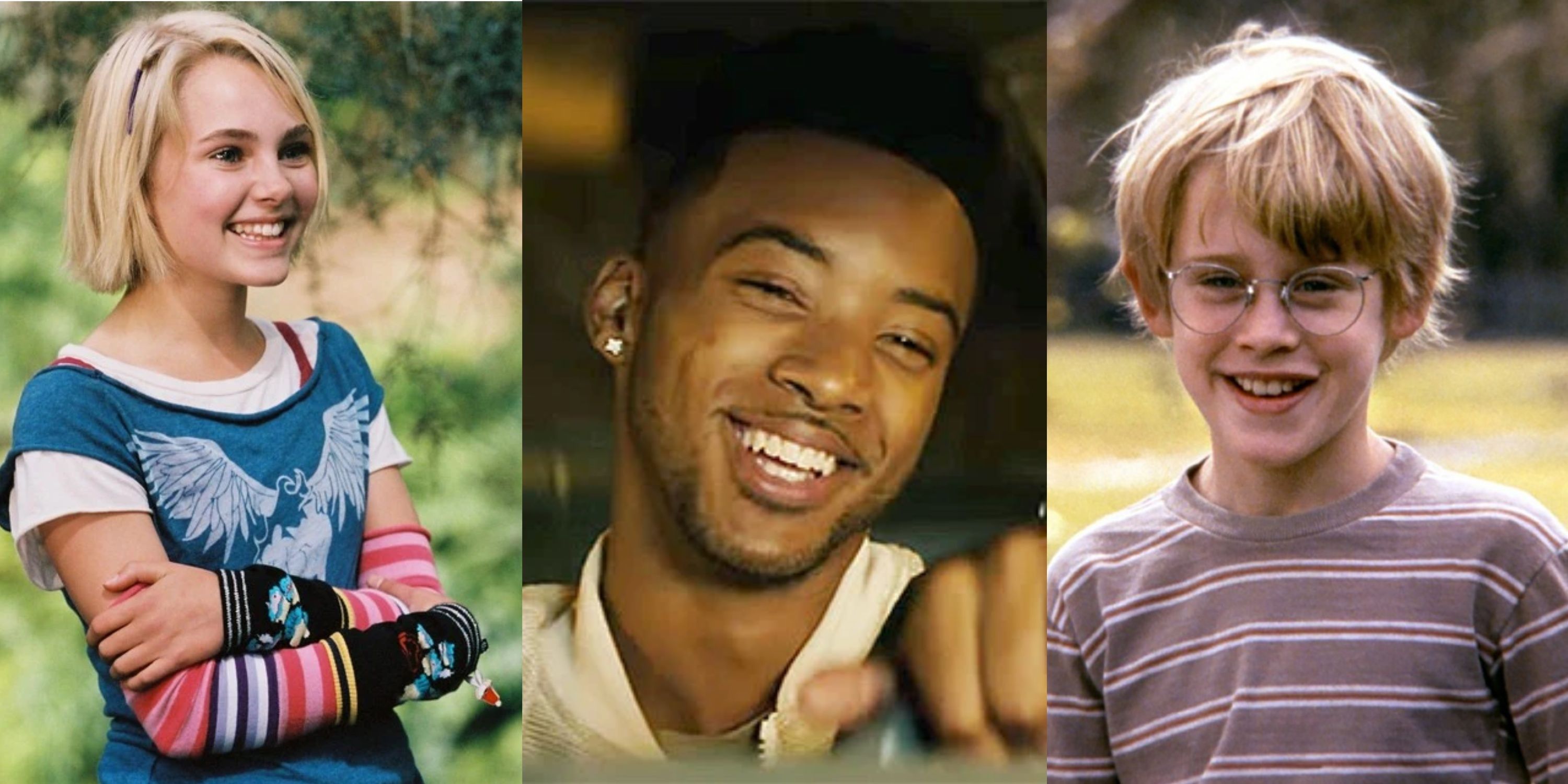 Split image of Leslie Burke with arms crossed, Khalil Harris driving, and Thomas J smiling
