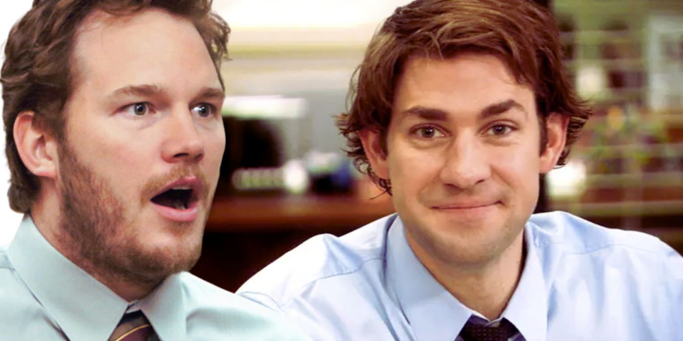 Collage of Andy Dwyer in Parks and Recreation and Jim Halpert in The Office