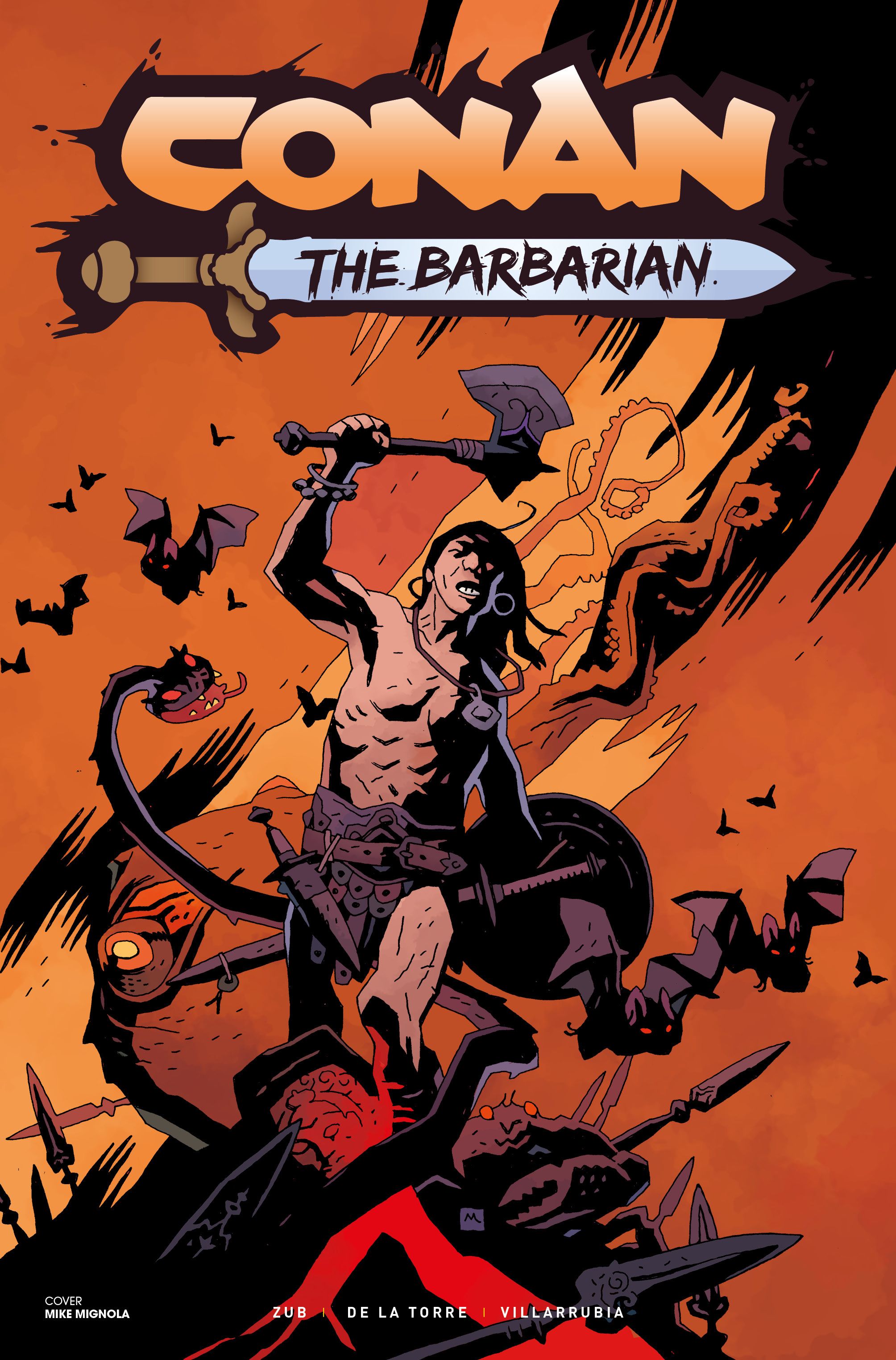 O criador de Hellboy, Mike Mignola, cria uma capa perfeitamente bárbara para Conan, o Bárbaro #1.