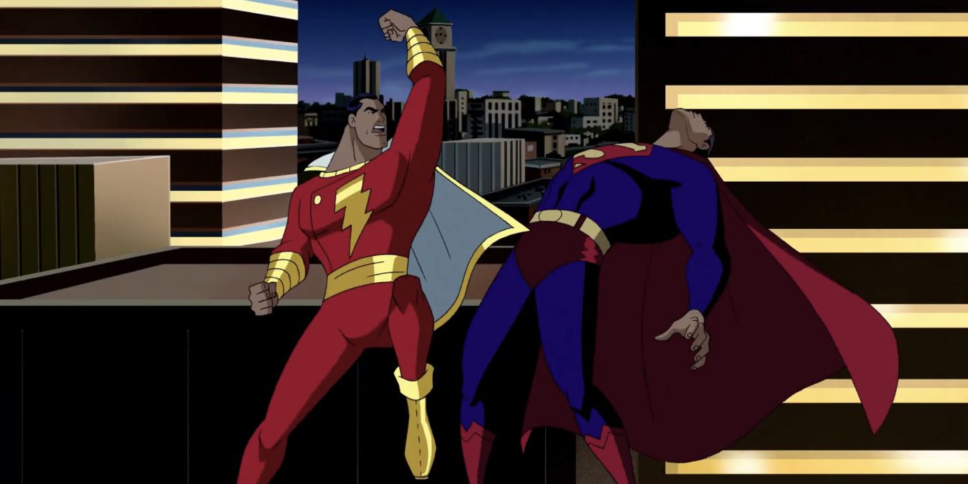 DCAU Justice League Unlimited Superman Shazam Fight 1