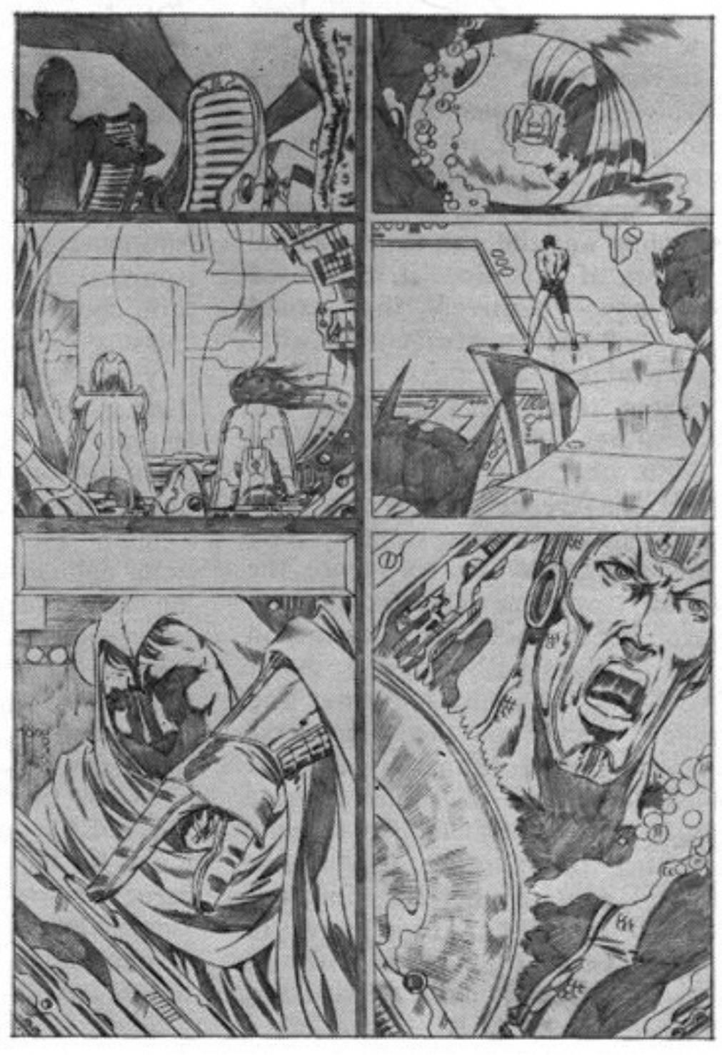 Keith Giffen's version of Michael Golden's attempt at a Defenders page