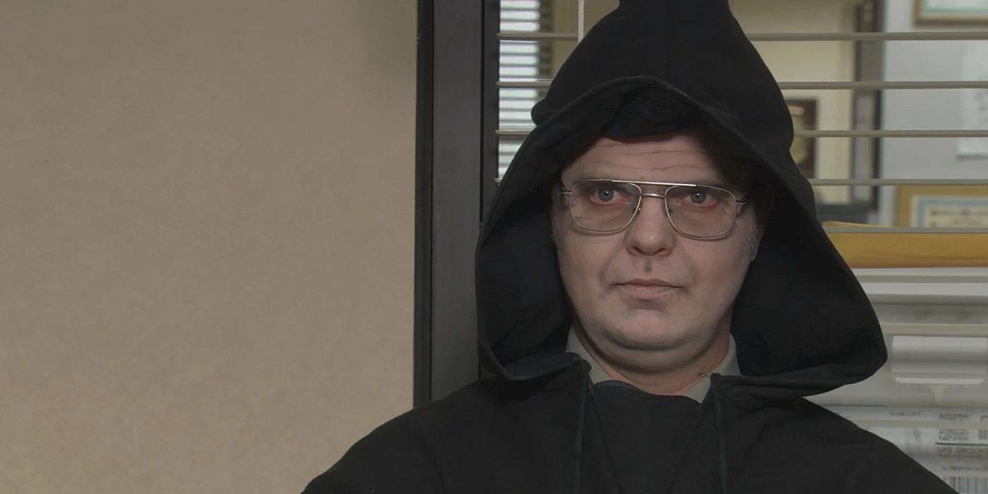 Dwight Schrute dressed as a Sith Lord during Halloween on The Office