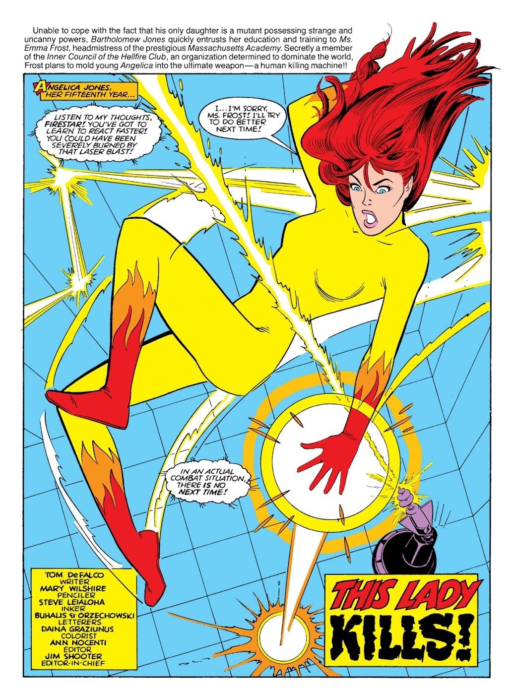 A teenage Firestar shows off her newfound mutant powers. 