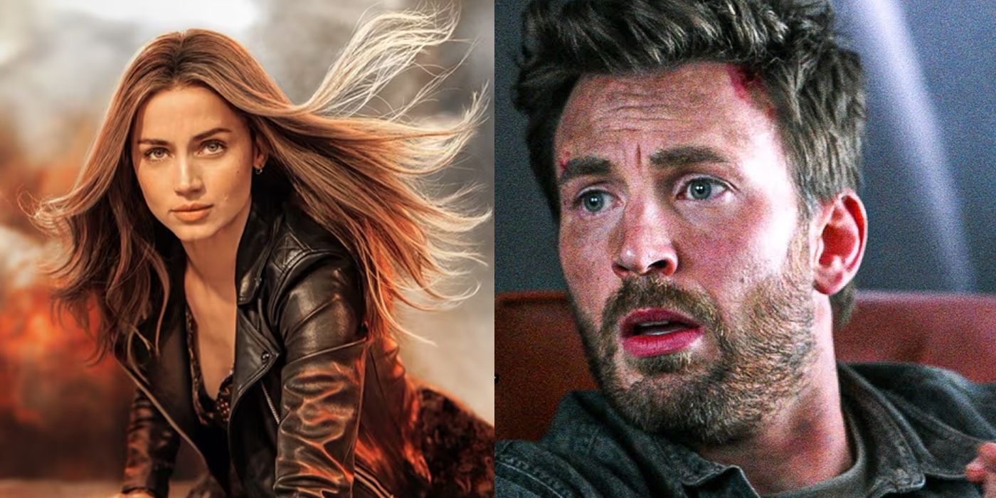 Split Image of Ana de Armas and Chris Evans in Ghosted