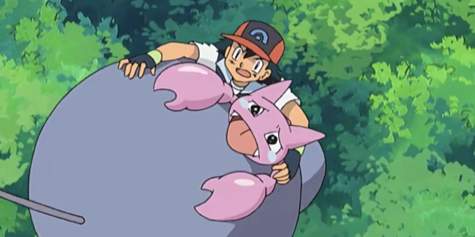 Gligar and Ash stuck in the air in the Pokemon anime