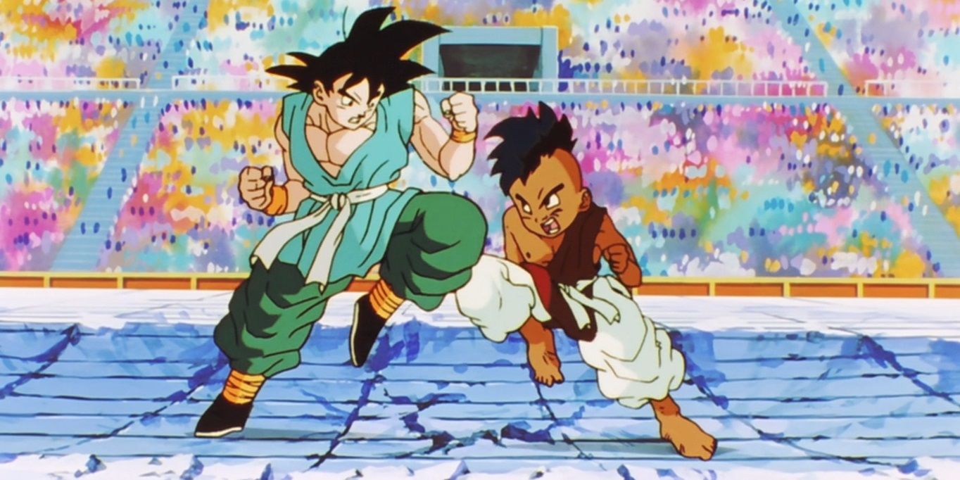 Goku fights Uub in Dragon Ball Z's epilogue.