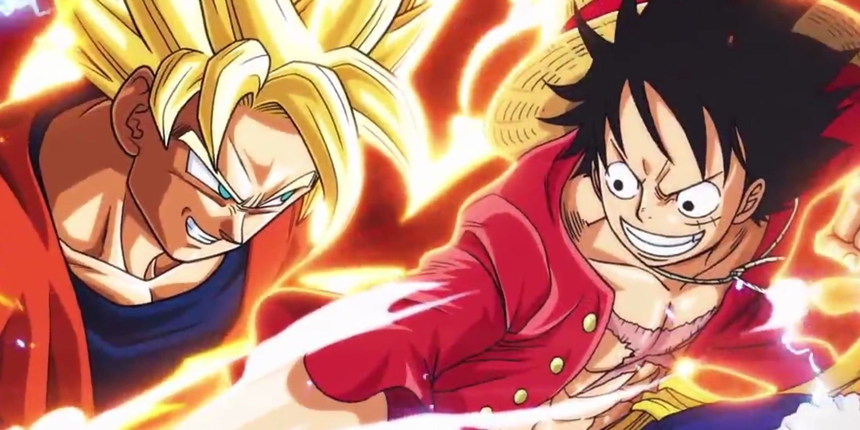 Goku from Dragon Ball and Luffy from One Piece