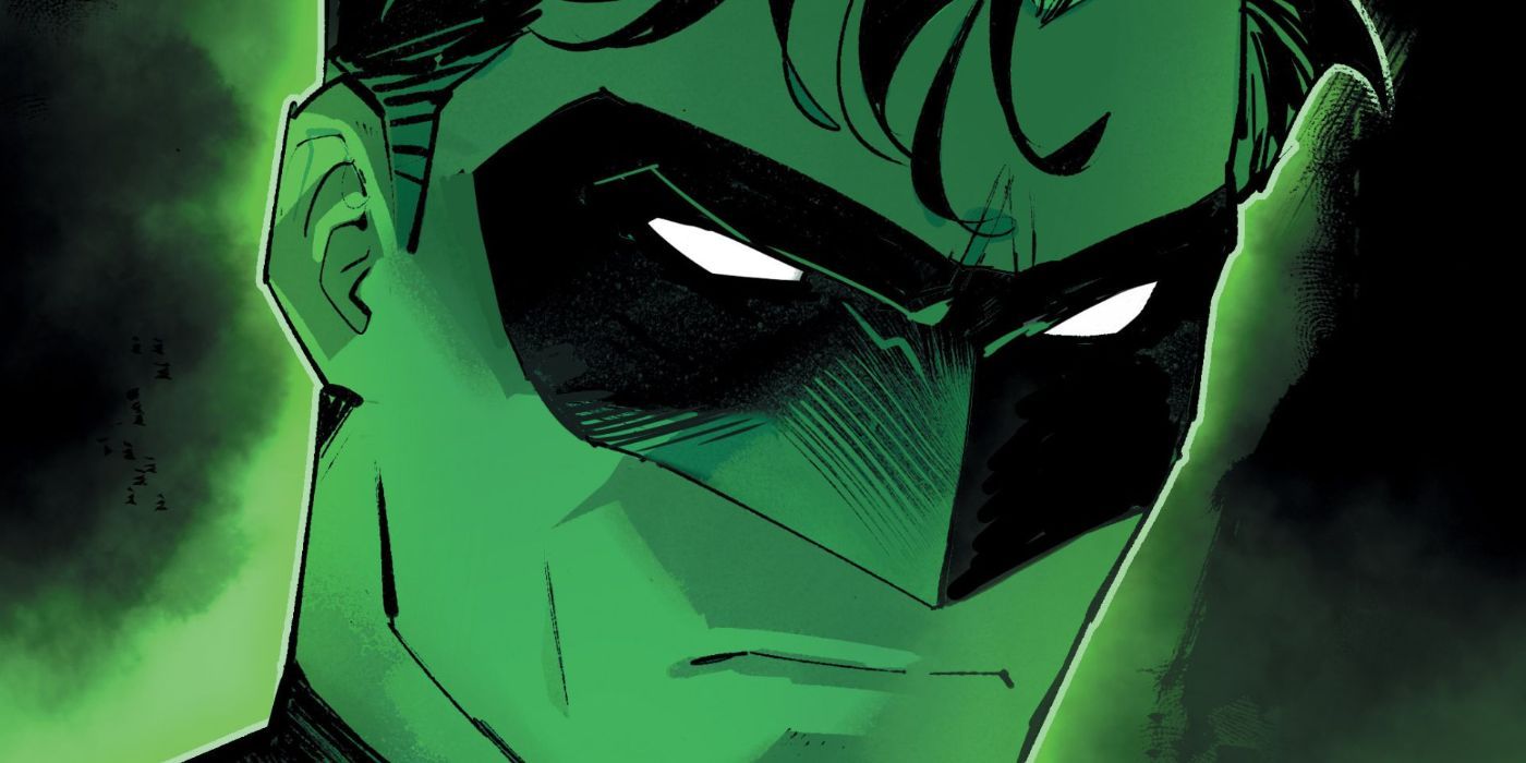 Hal Jordan olhando ameaçadoramente em verde