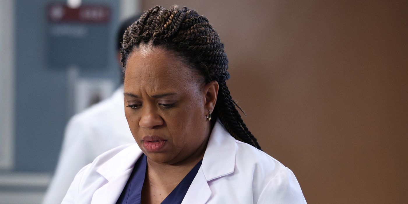 Grey's Anatomy Dr. Miranda Bailey (Chandra Wilson) looks down worried